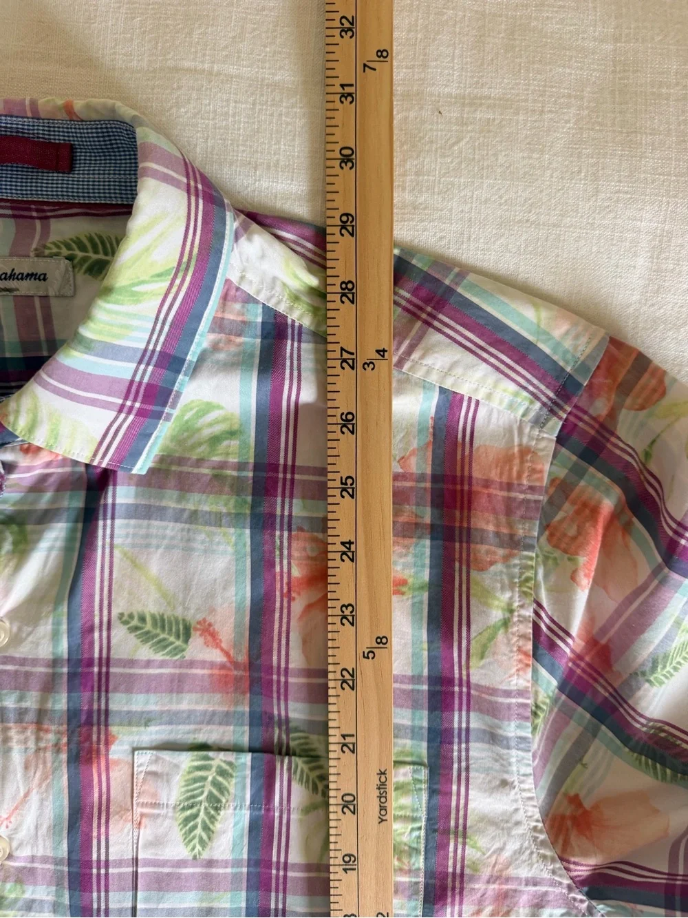 Tommy Bahama Men’s Vedado Multicolor Plaid & Leaf Print Shirt